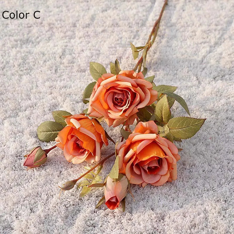 nouvelle décoration automnale fleurs artificielles roses bouclées luxe mariage - vue 5 sur 11