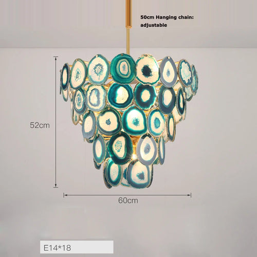 lustre design moderne en agate colorée pour intérieur - vue 11 sur 15