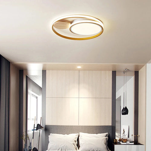 plafonniers led modernes style japonais en bois acrylique - vue 3 sur 8