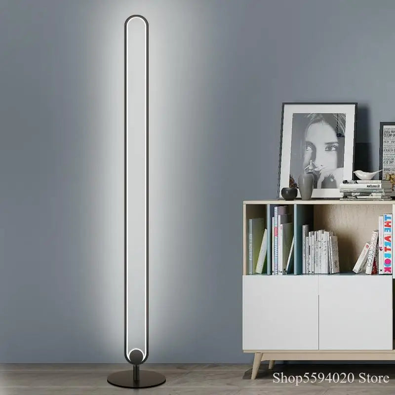 lampadaire led vertical moderne avec abat-jour acrylique circulaire