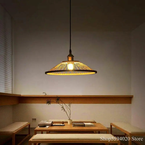 lustre restaurant en bambou chinois créatif led zen asie