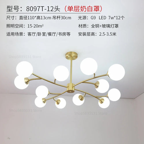 lustre led moderne nouvelle lampe suspension moléculaire nordique - vue 15 sur 14