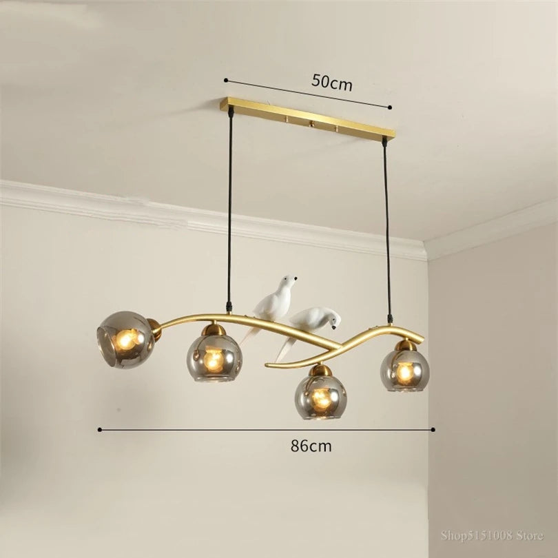 lustre moderne nordique en verre led pour restaurant bar - vue 6 sur 14