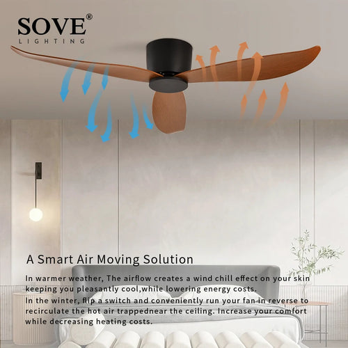 ventilateur de plafond moderne sans lumière avec télécommande - vue 4 sur 10