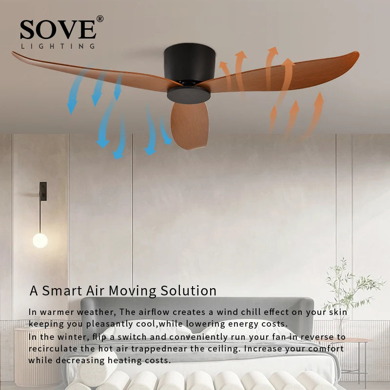 ventilateur de plafond moderne sans lumière avec télécommande - vue 3 sur 10