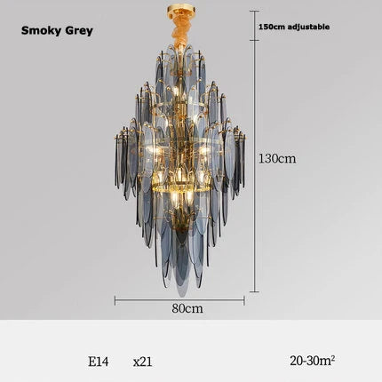 lustre led art déco en fer et verre design élégant pour éclairage moderne - vue 10 sur 25