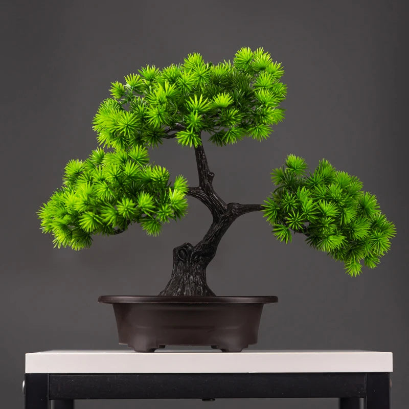 plantes de pin artificielles bonsaï décoratives en plastique pour intérieur - vue 7 sur 8