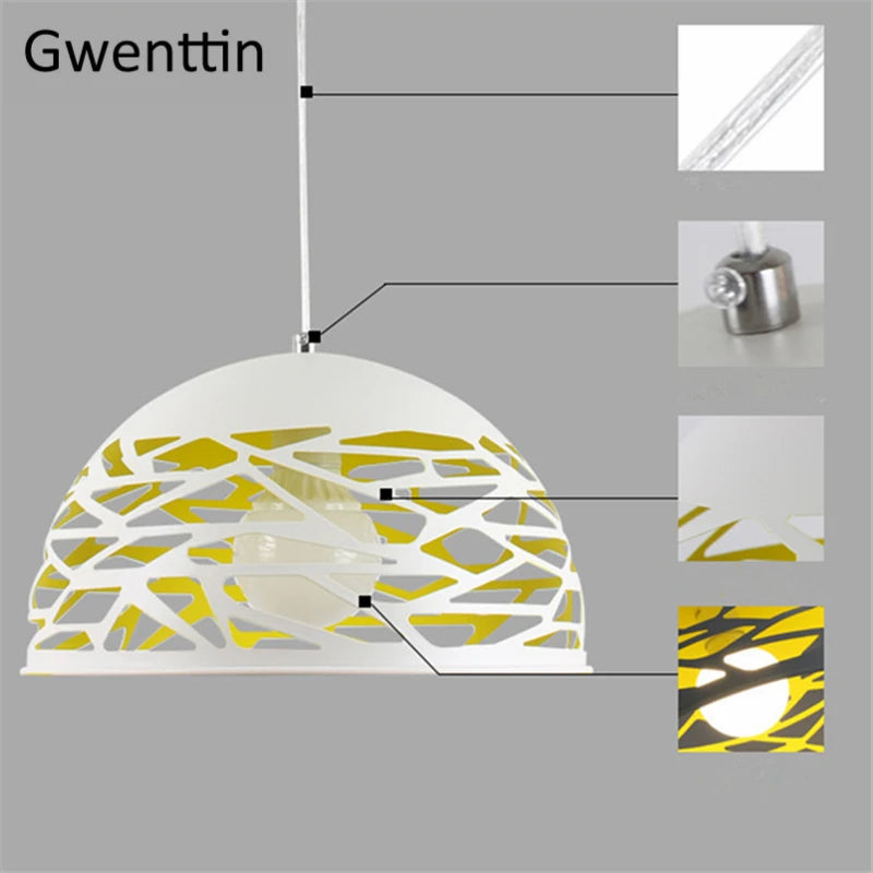 suspension moderne en coquille dœuf pour décoration intérieure - vue 5 sur 8