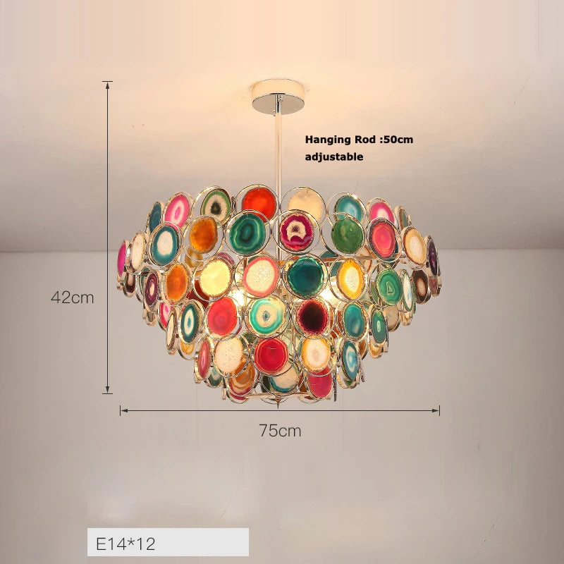 lustre design moderne en agate colorée pour intérieur - vue 13 sur 15