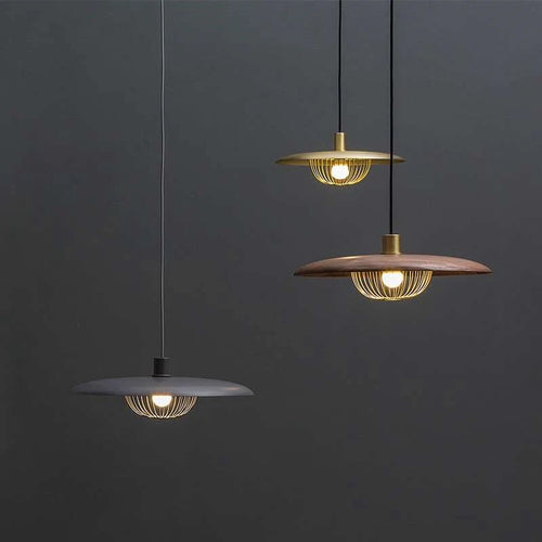 lustre nordique en forme de chapeau de grain de bois - vue 2 sur 12