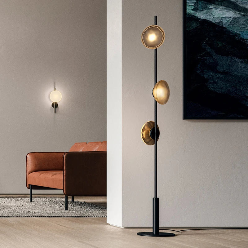 lampadaire postmoderne ceto lampe de sol design en verre et led - vue 3 sur 8