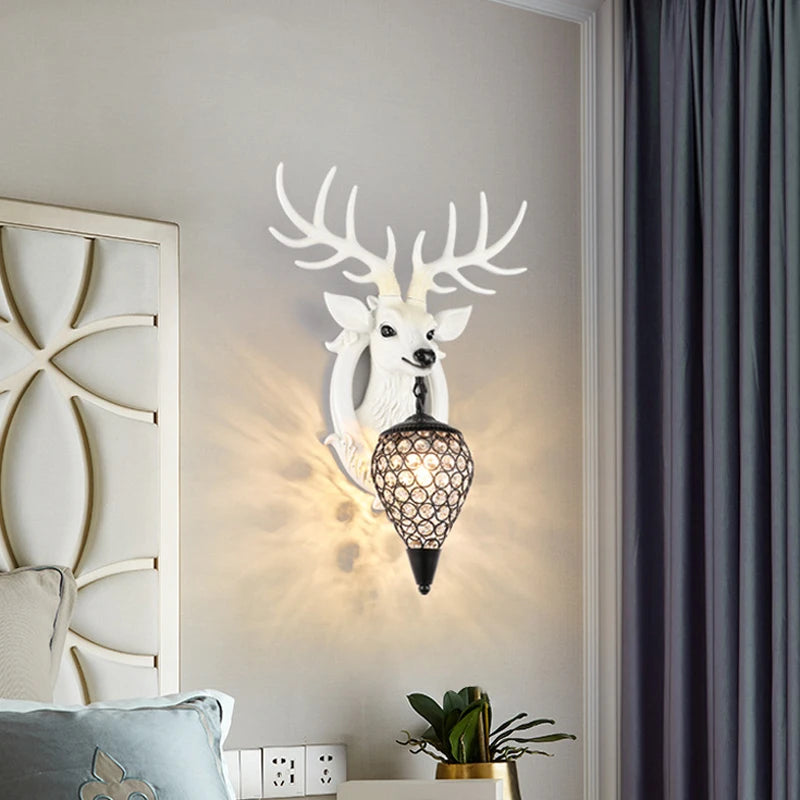 applique murale rétro européenne buckhorn foyer design nordique
