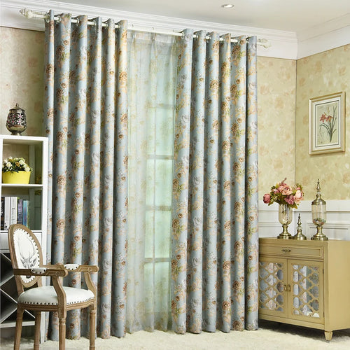 Rideau occultant floral style européen pour chambre salon
