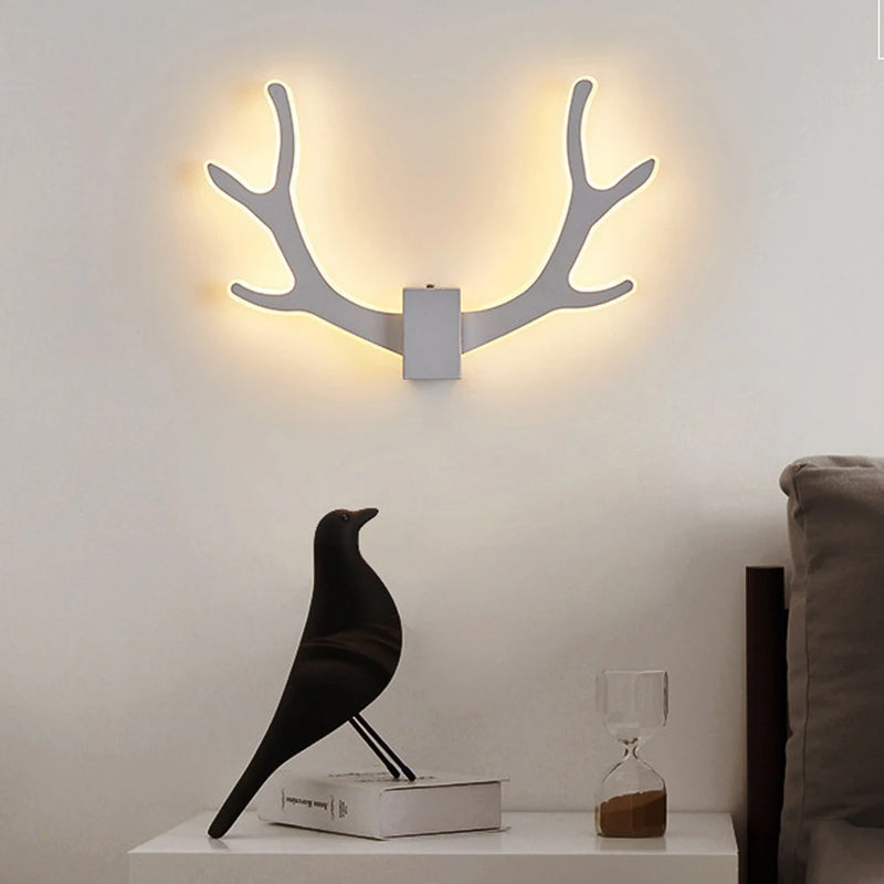 Lustre LED bois blanc intérieur applique