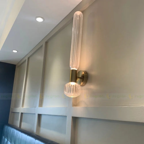 applique murale moderne en cristal et verre design nordique - vue 4 sur 7
