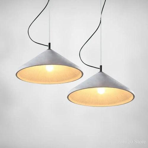 lustre en béton design loft pour bar et restaurant - vue 4 sur 6