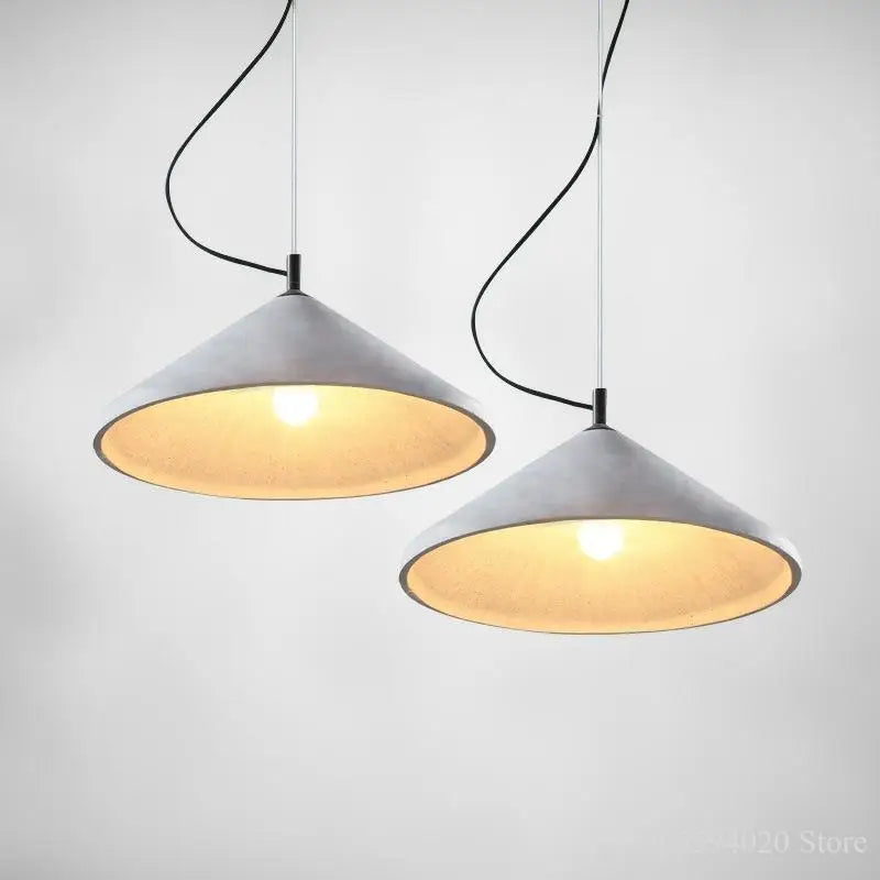 lustre en béton design loft pour bar et restaurant - vue 3 sur 6