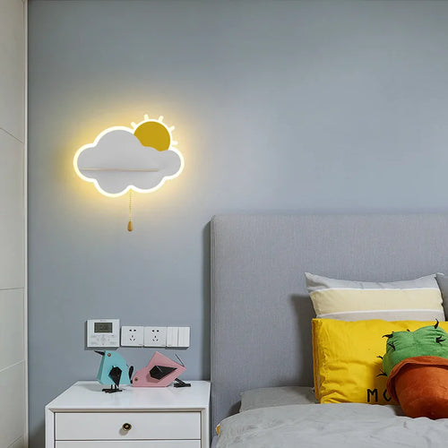 applique murale led créative en forme de nuage pour enfants - vue 4 sur 12
