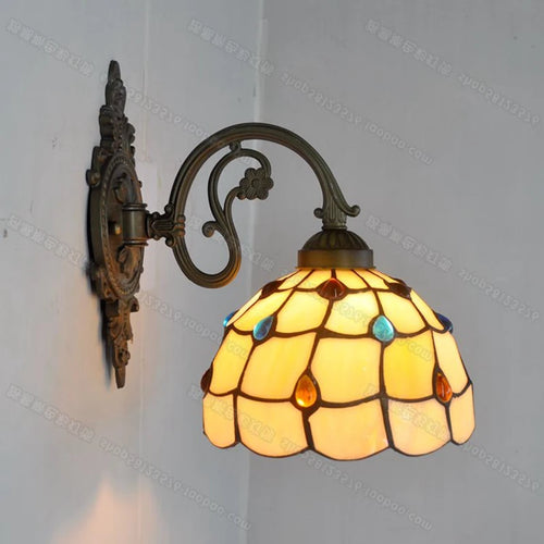 applique murale baroque américaine style tiffany pour éclairage décoratif - vue 12 sur 15
