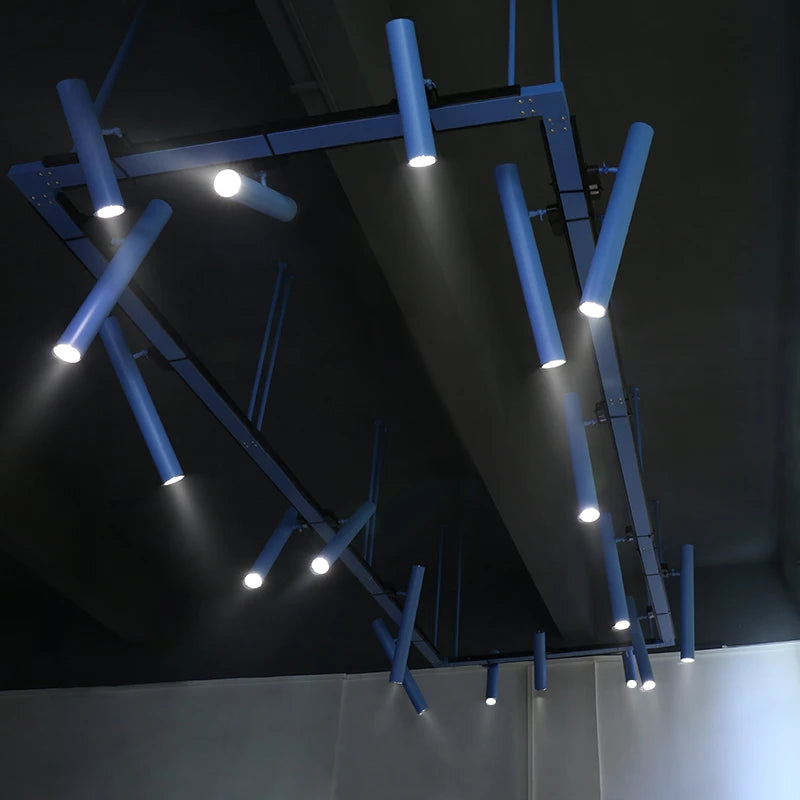 suspension led éclairage sur rail pour bar restaurant industriel - vue 2 sur 17