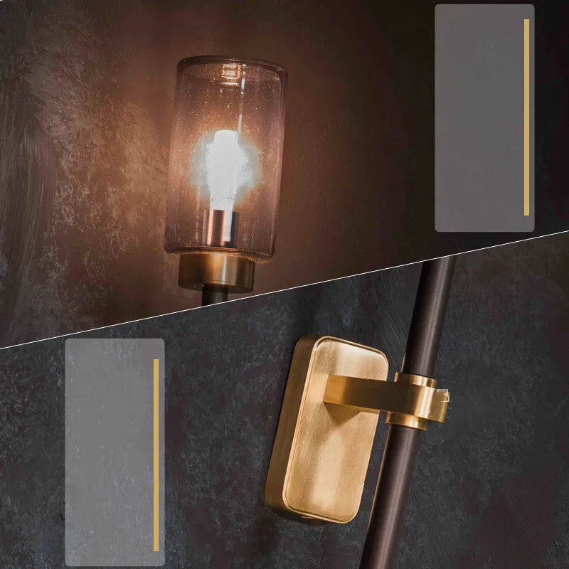 applique murale moderne en verre et cuivre pour décoration intérieure - vue 5 sur 8