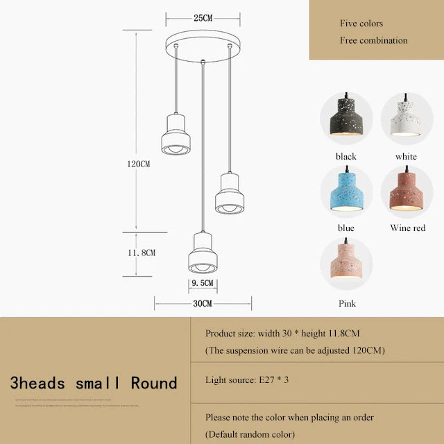 suspension moderne en terrazzo design nordique plusieurs couleurs led - vue 24 sur 28