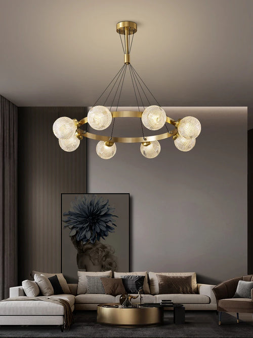 lustre en cuivre postmoderne design nordique pour éclairage élégant - vue 3 sur 10