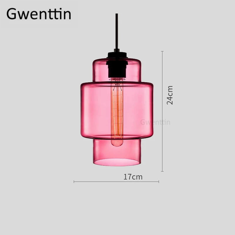 suspension moderne en verre teinté pour décoration intérieure