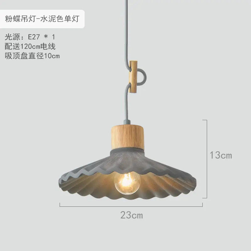 suspension moderne simple led en ciment nordique - vue 7 sur 16