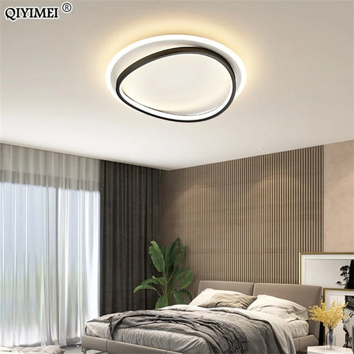 lustre moderne en aluminium acrylique avec télécommande led - vue 2 sur 12