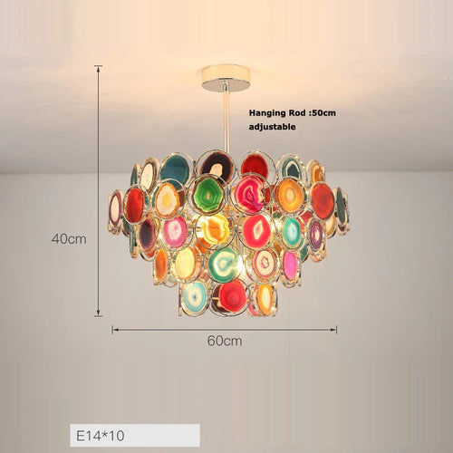 lustre design moderne en agate colorée pour intérieur - vue 12 sur 15