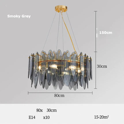lustre led art déco en fer et verre design élégant pour éclairage moderne - vue 16 sur 25