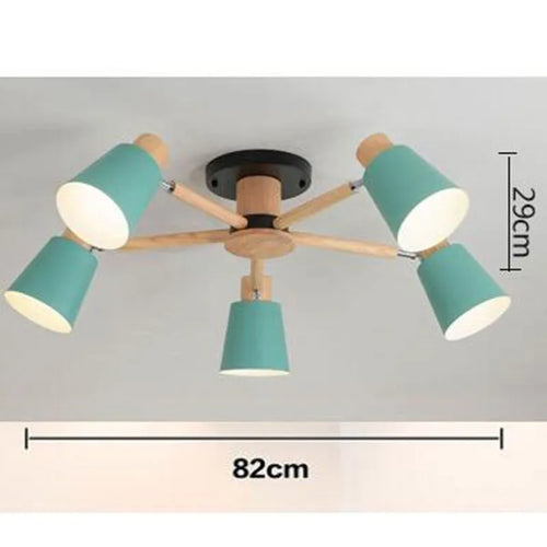 lustre nordique en bois massif simple et moderne - vue 17 sur 18