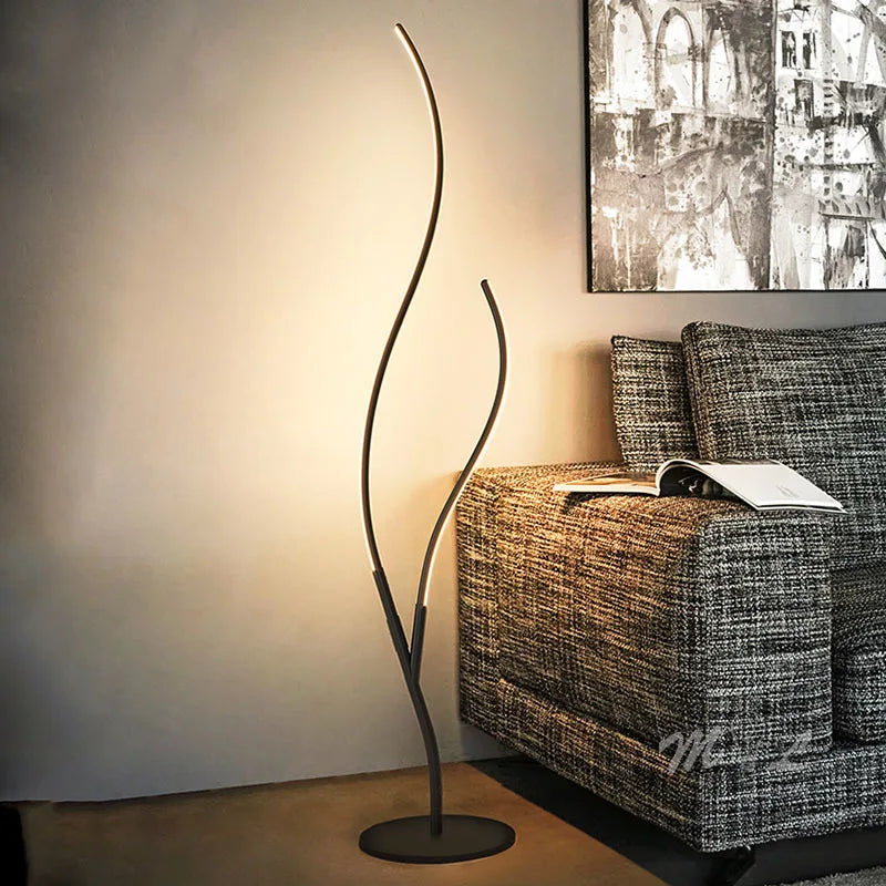 lampadaire moderne à led avec télécommande et intensité variable - vue 2 sur 8