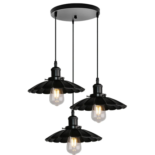 lustre vintage loft suspension lampe industrielle rétro salon - vue 12 sur 14