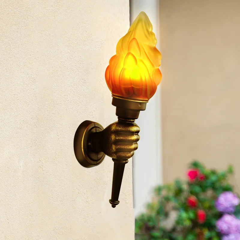 applique murale rétro flamme luminaire pour extérieur bar restaurant - vue 4 sur 8