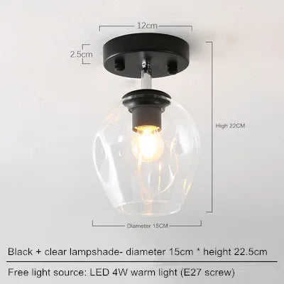 Nordic simple porch hall lamp entering the house, sun table lamp, modern simple corridor lamp, sky lantern, small ceiling lamp - vue 8 sur 11