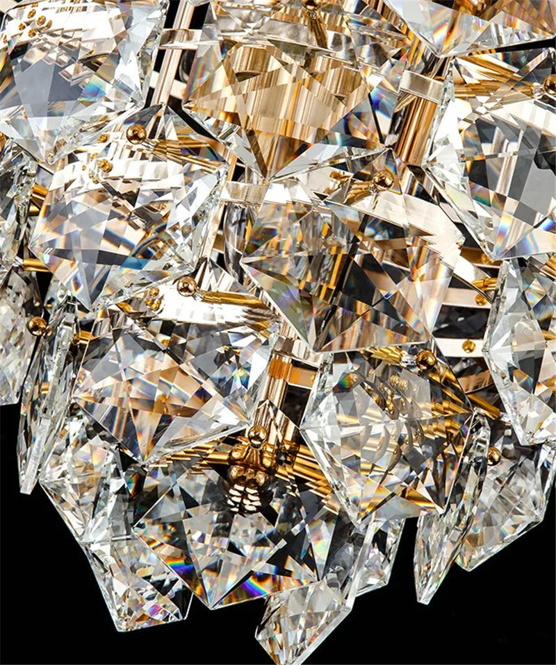 lustre suspendu à led en métal doré moderne et élégant pour éclairage intérieur