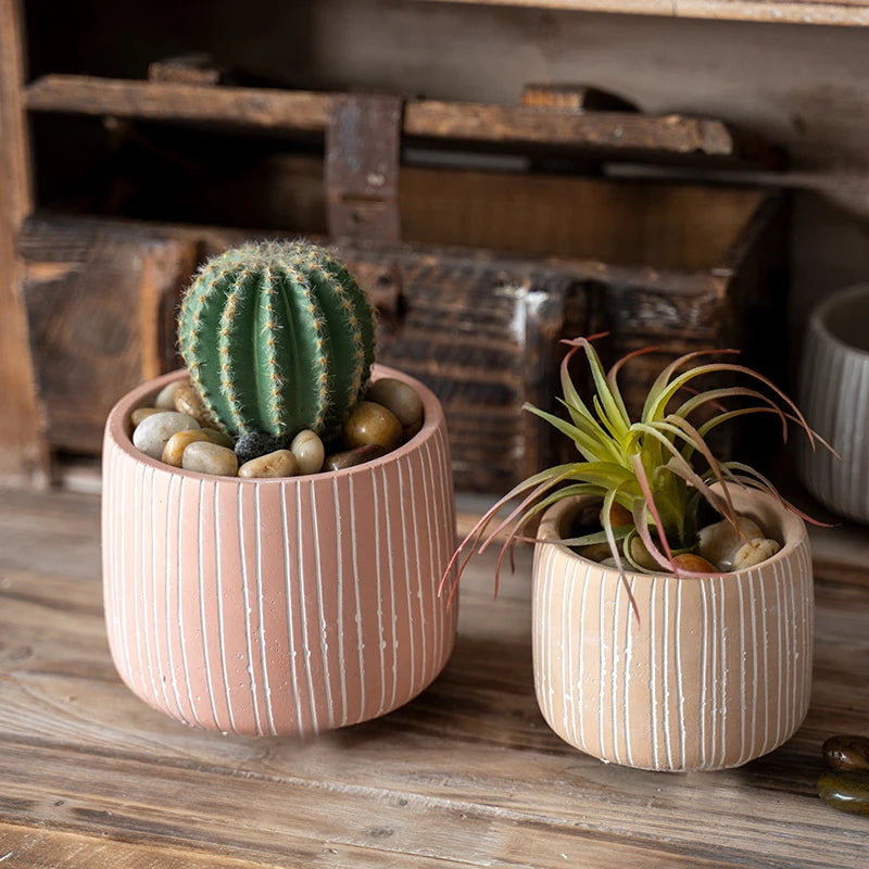 moule en silicone pour pots de fleurs à rayures