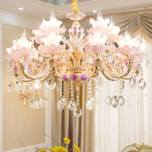 Lustre en cristal en alliage de zinc moderne salon décoration lustre éclairage restaurant européen chambre bougie lampes en cristal