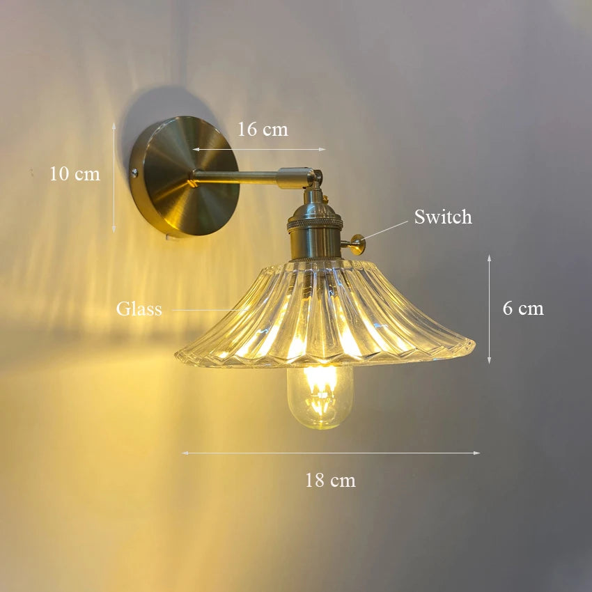 Applique murale verre rotatif laiton led miroir intérieur - vue 7 sur 23