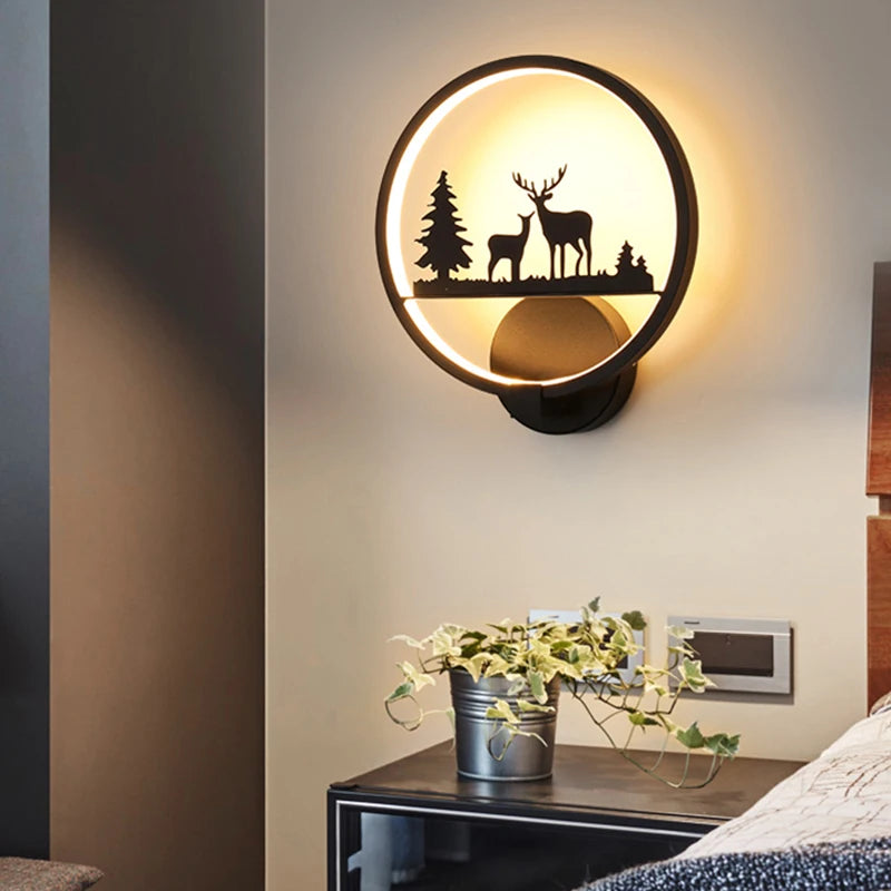 applique nordique ronde led moderne minimaliste pour mariage et enfant