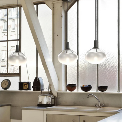 suspension en verre design italien pour intérieur moderne - vue 2 sur 9