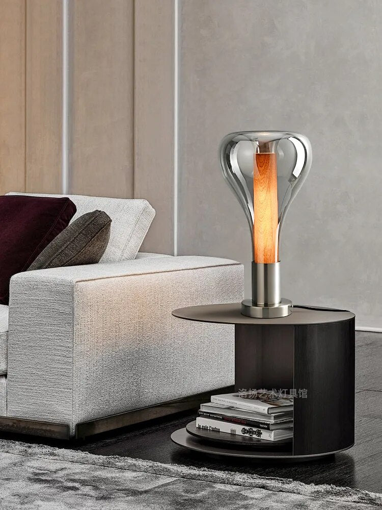 Lampe de table en verre minimaliste nordique