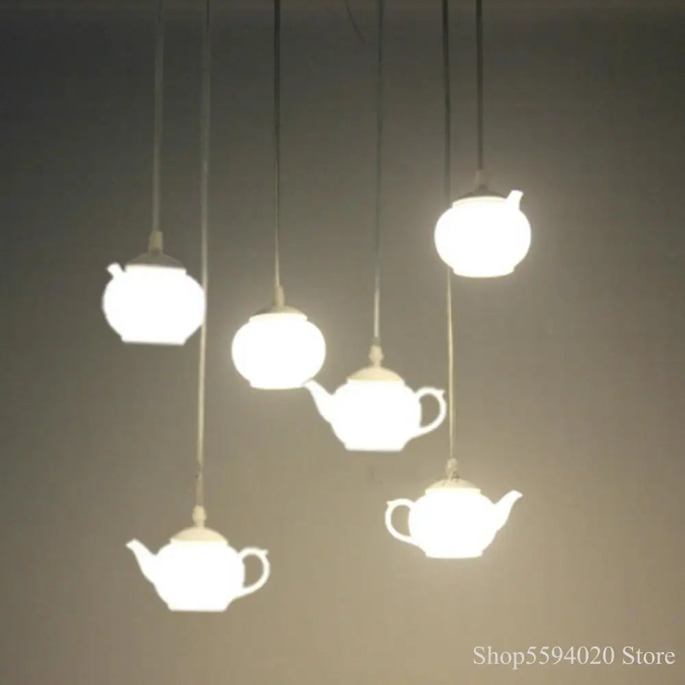 lustre créatif postmoderne en forme de théière décoratif suspendu - vue 3 sur 6