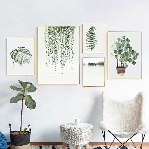 plante tropicale moderne toile décoration murale scandinave - vue 3 sur 7