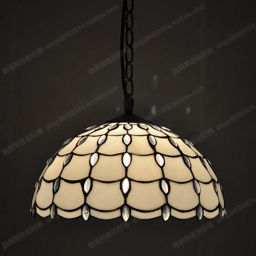 lustre tiffany européen pour restaurant café ou bar - vue 18 sur 19