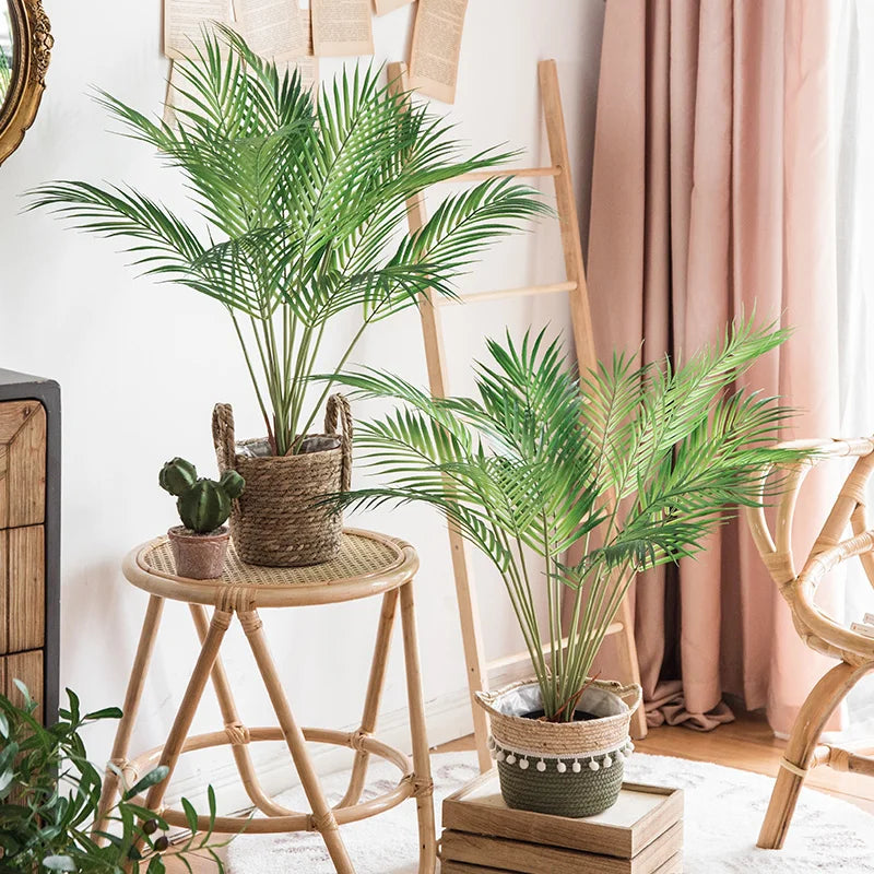 lot de 2 grandes plantes artificielles palmier tropical pour décoration intérieure - vue 3 sur 14
