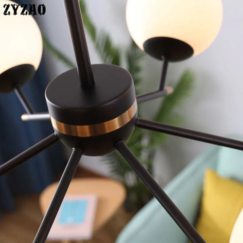 lustre moderne en boule de verre pour décoration intérieure élégante - vue 6 sur 9