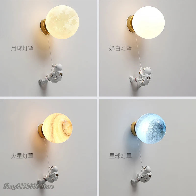 applique murale astronaute enfants 3d lune décoratif chevet - vue 7 sur 18